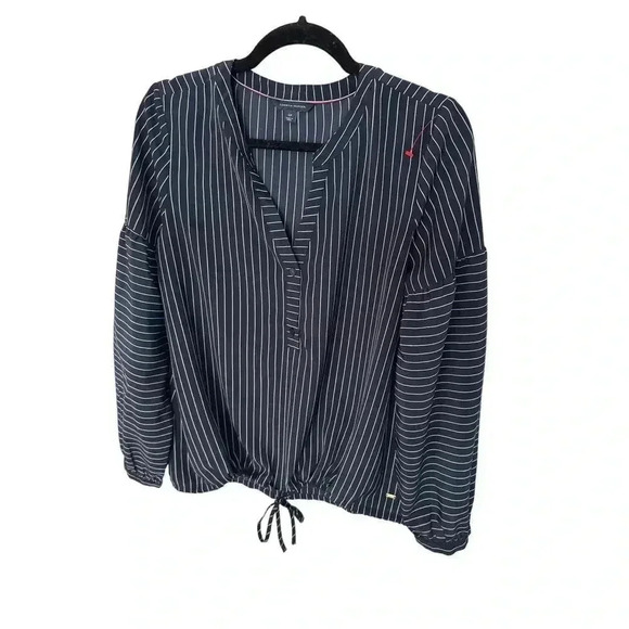 Rope Stripe Print Gathered Blouse Tommy Hilfiger - Size‎ S - Picture 1 of 4